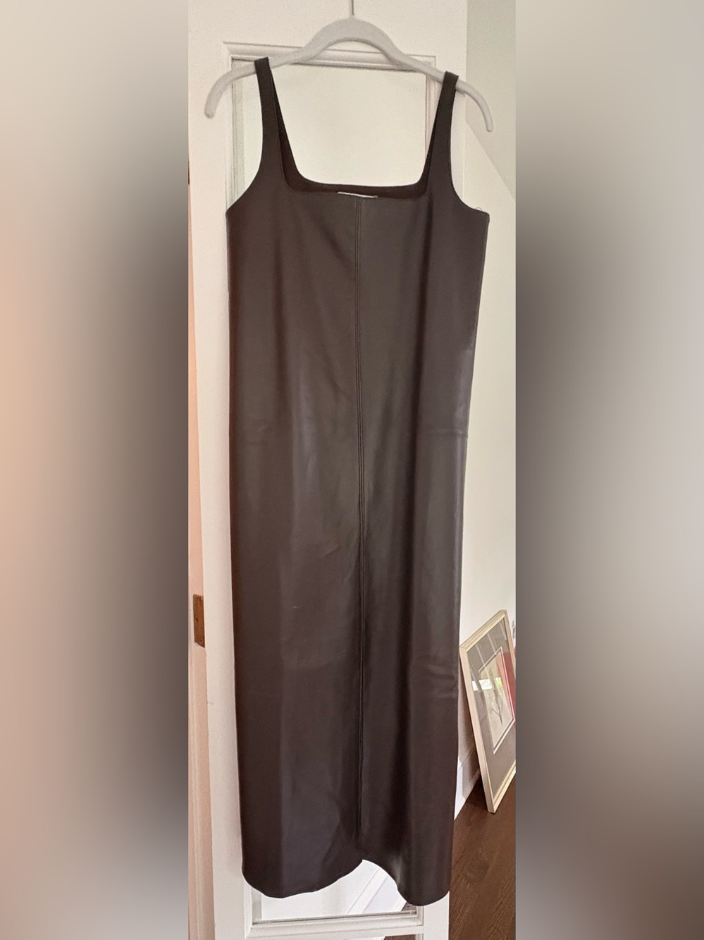 Tuckernuck Dark Brown Faux Leather Midi Dress